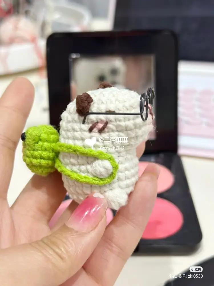 Crochet Capybara with Frog Backpack Pattern Chart