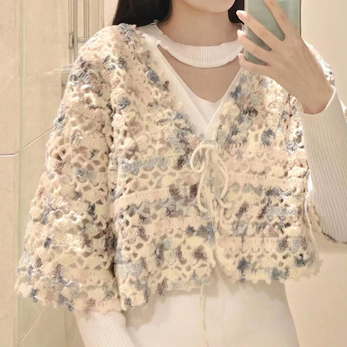 Crochet cardigan pattern with shell stitch design