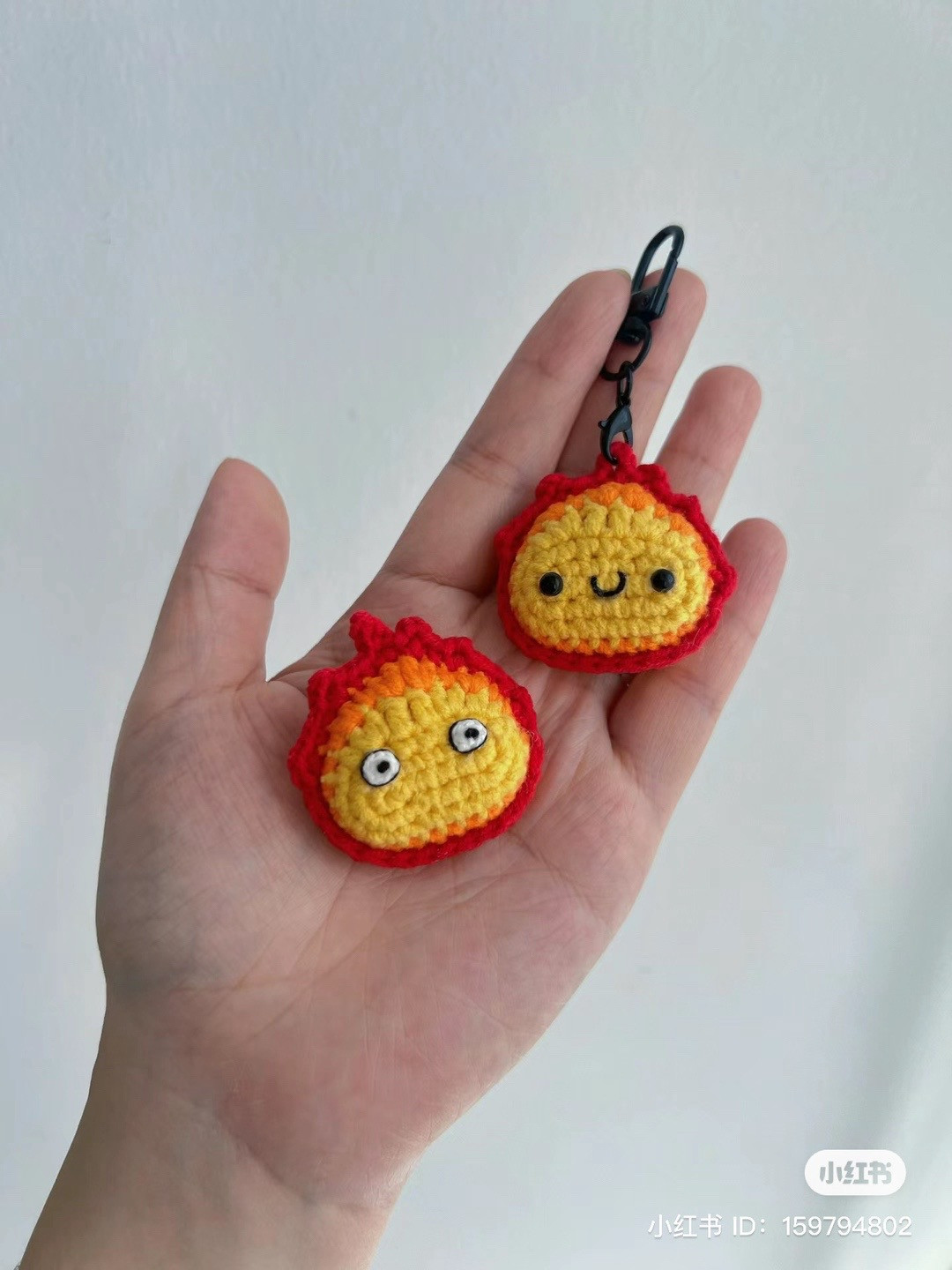 Crochet Caspian Small Flame Keychain Tutorial with Chart Pattern