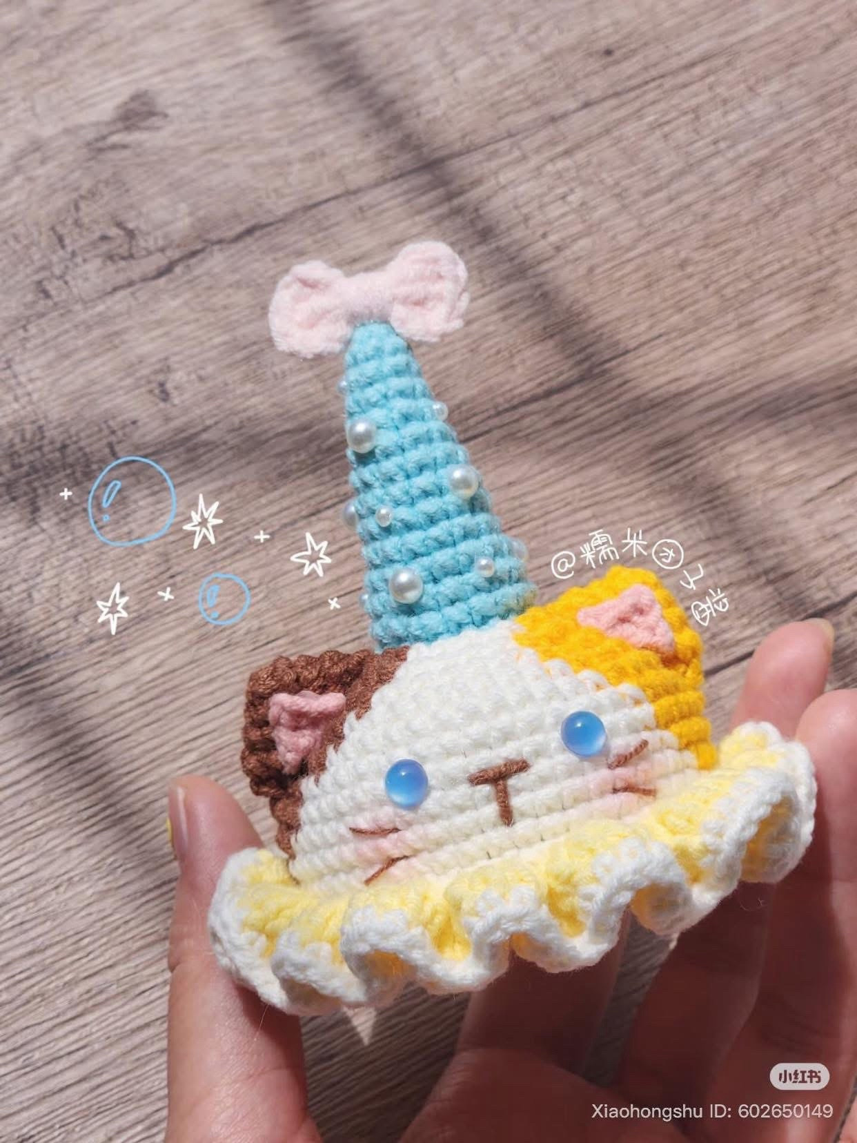 Crochet Cat Birthday Hat Chart for Baby