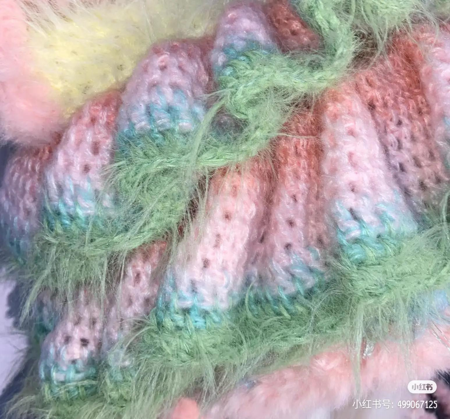 Crochet Cat Ear Hat Pattern with Colorful Pastel Fluffy Yarn and Detailed Instructions