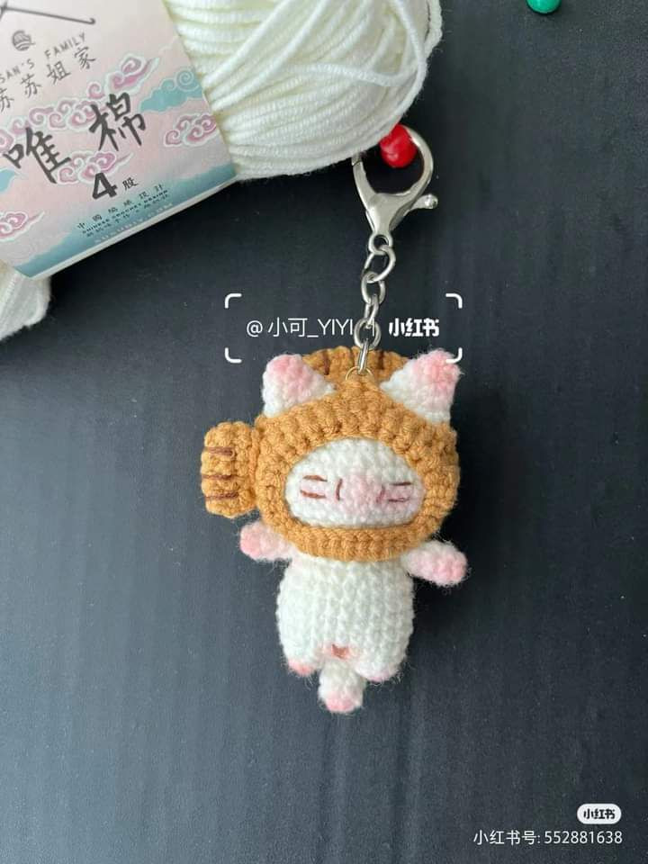 Crochet Cat Fish Amigurumi Doll Pattern Chart