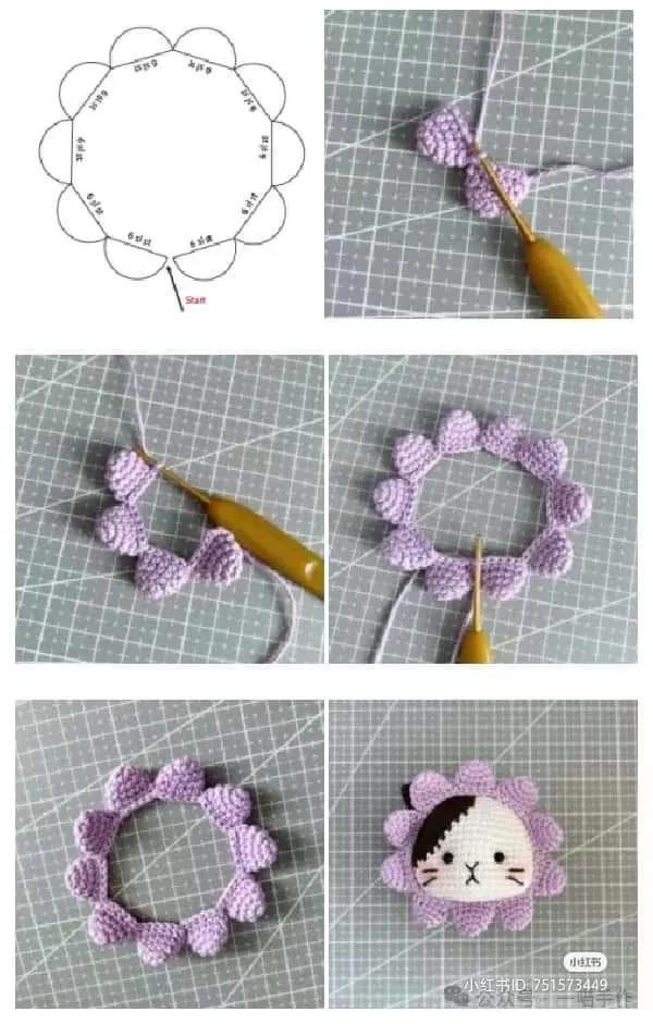 Crochet Cat Flower Pen Holder Pattern Tutorial