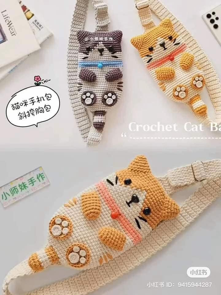 Crochet Cat Phone Bag Crossbody Pattern