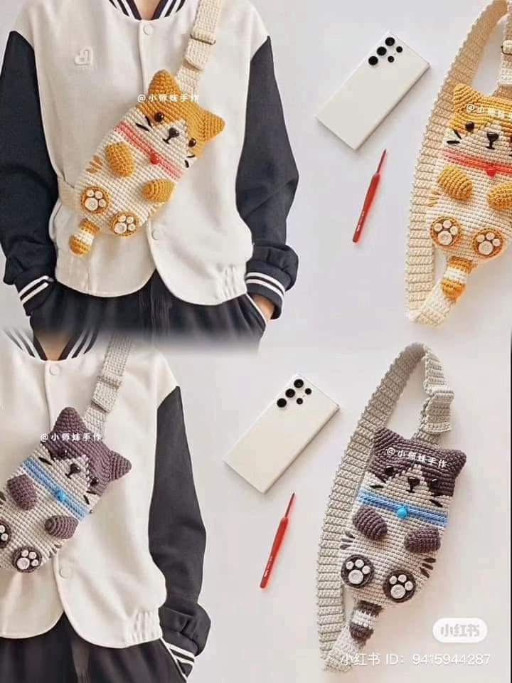 Crochet Cat Phone Bag Crossbody Pattern