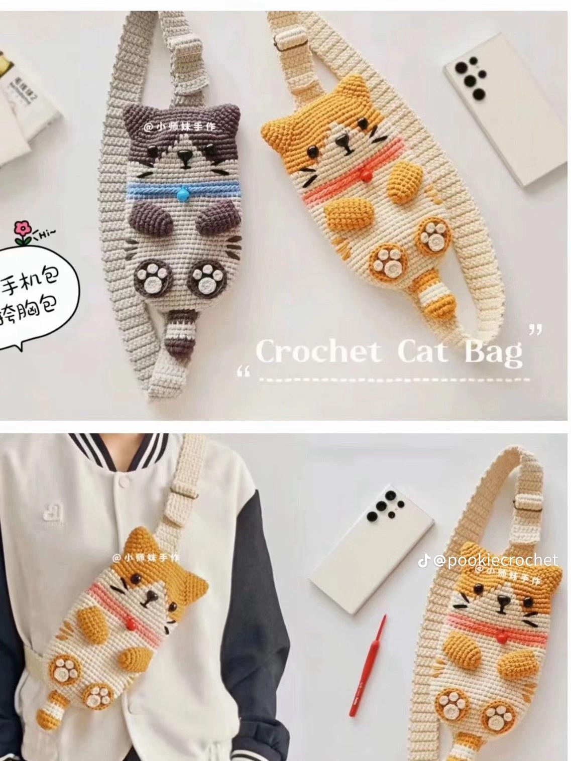 Crochet Cat Phone Bag Crossbody Pattern