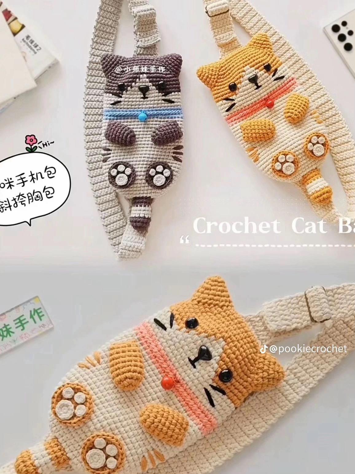 Crochet Cat Phone Bag Crossbody Pattern
