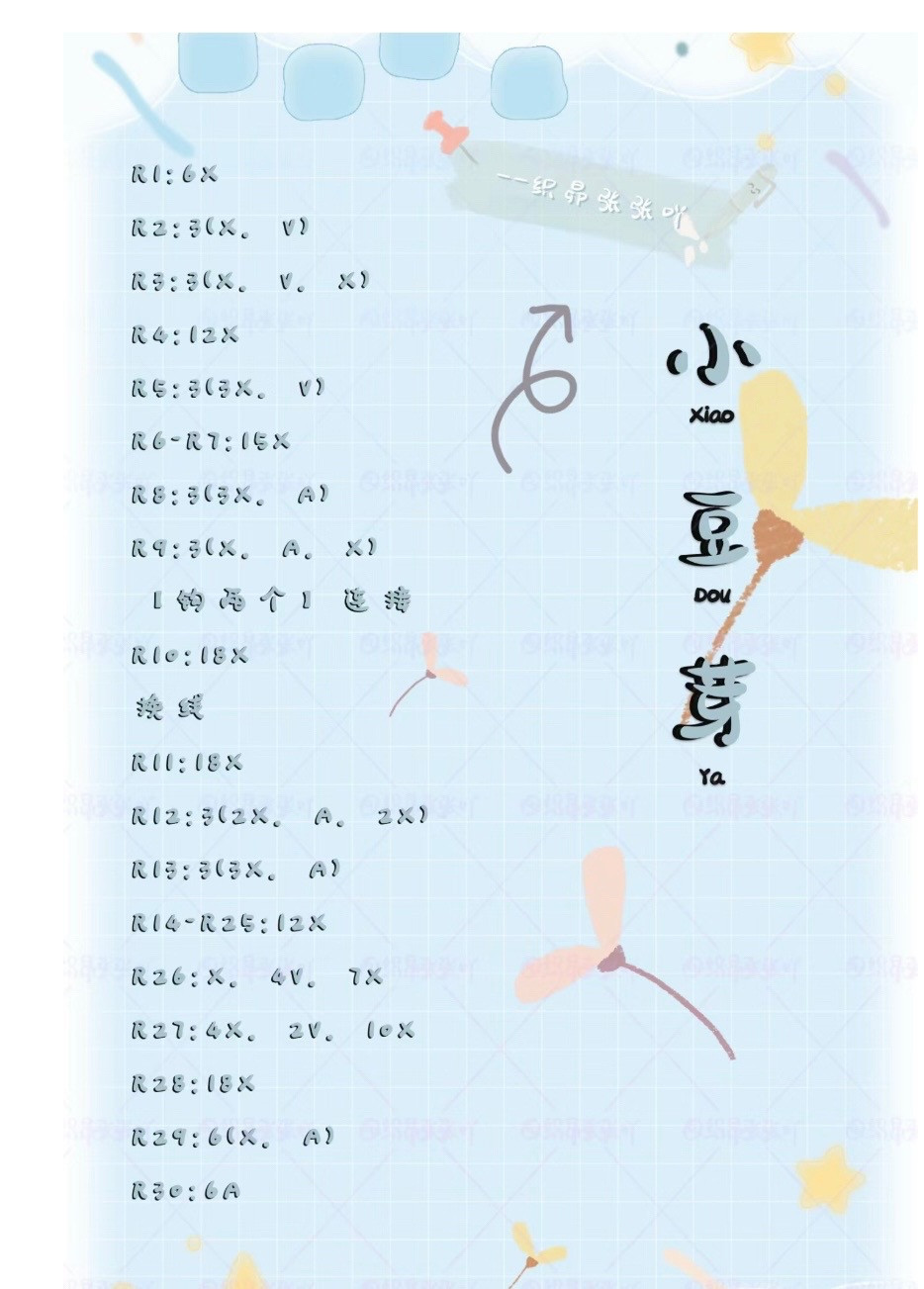 Crochet Celery Keychain Chart