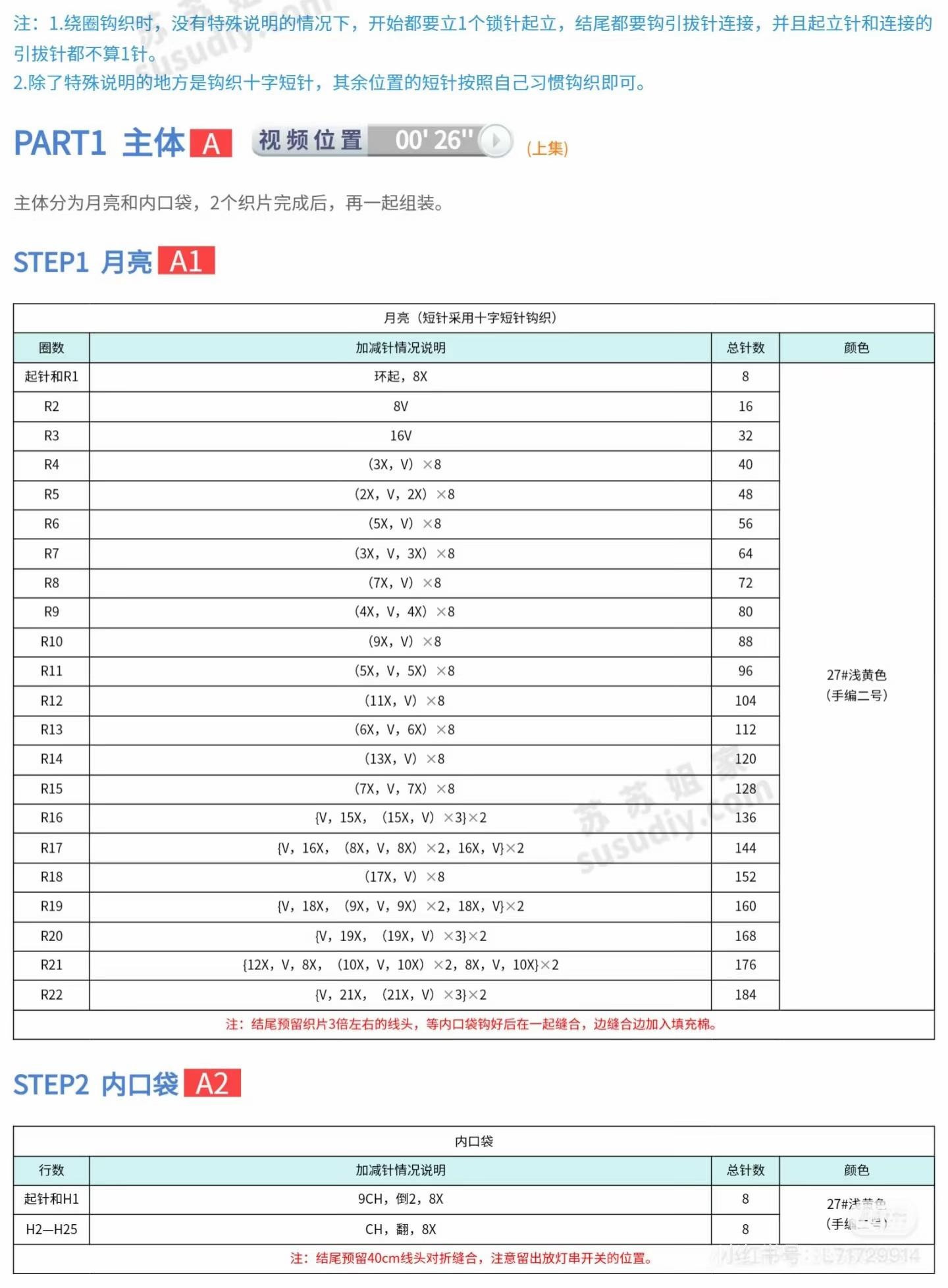 Crochet Chang'e Moon Goddess and Rabbit with LED Light Pattern
