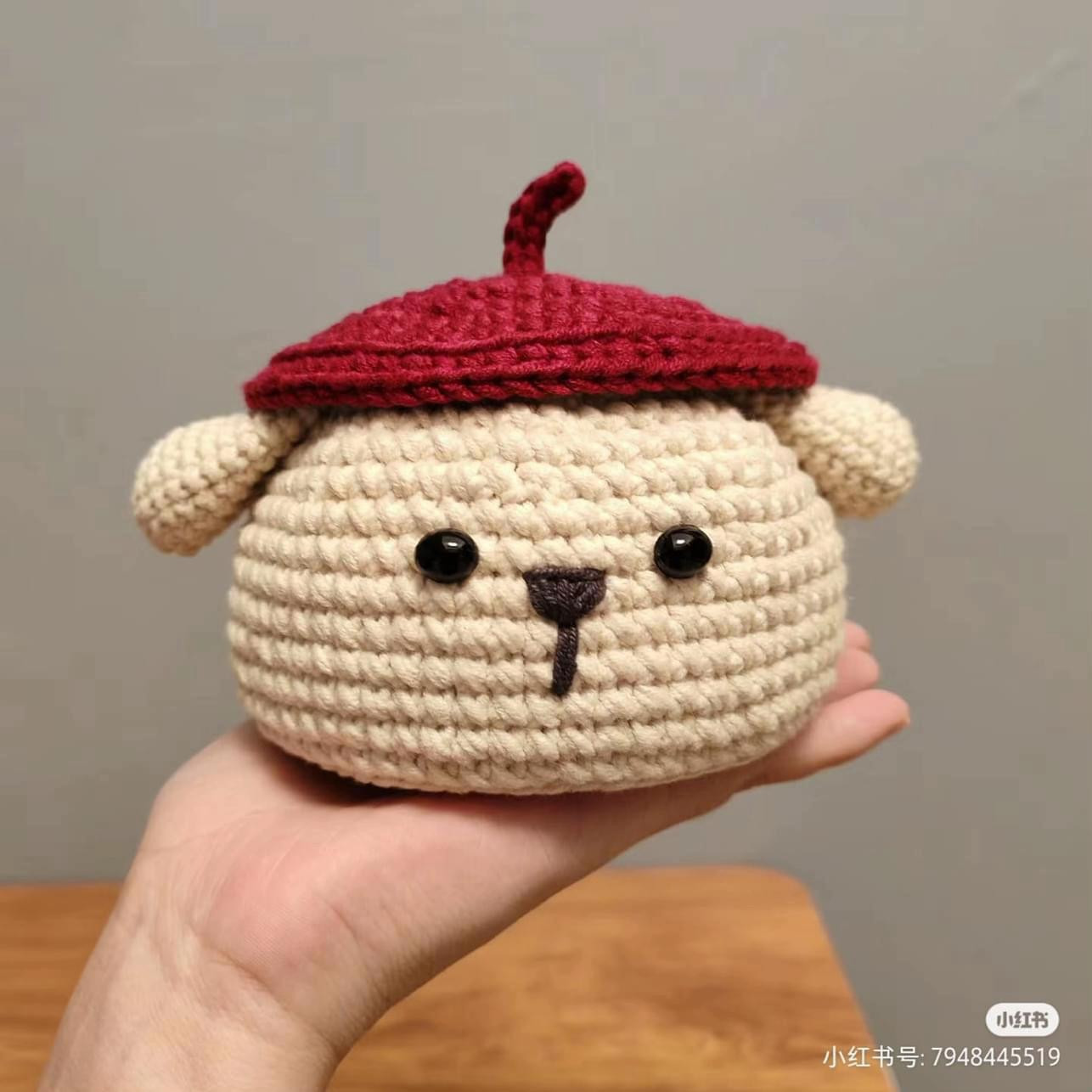 Crochet Chart: Cute Bear Candy Box with Red Beret
