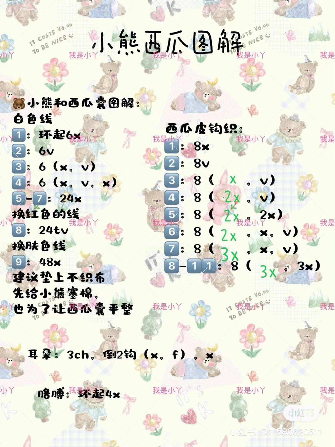 Crochet Chart: Cute Chubby Pochacco Amigurumi with Balloon and Rice Bowl Pattern