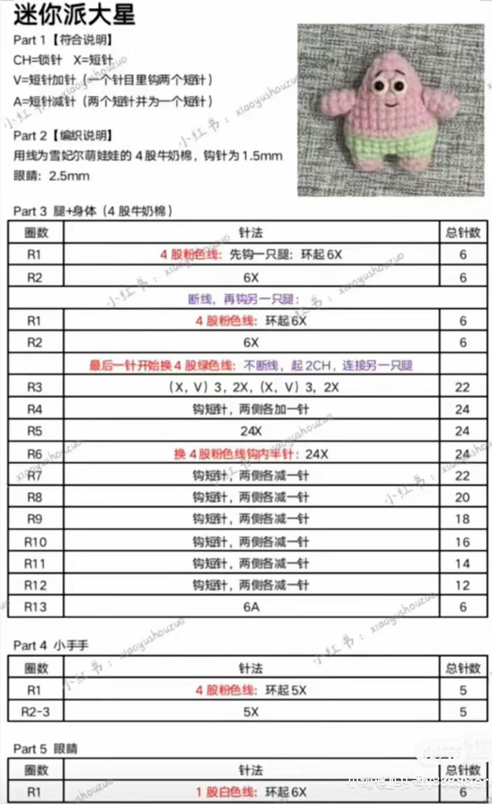 Crochet Chart: Cute Chubby Pochacco Amigurumi with Balloon and Rice Bowl Pattern