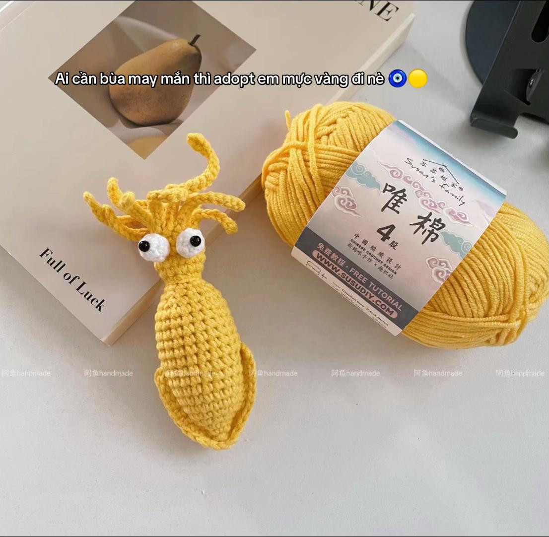 Crochet Chart: Cute Golden Squid Amigurumi Pattern