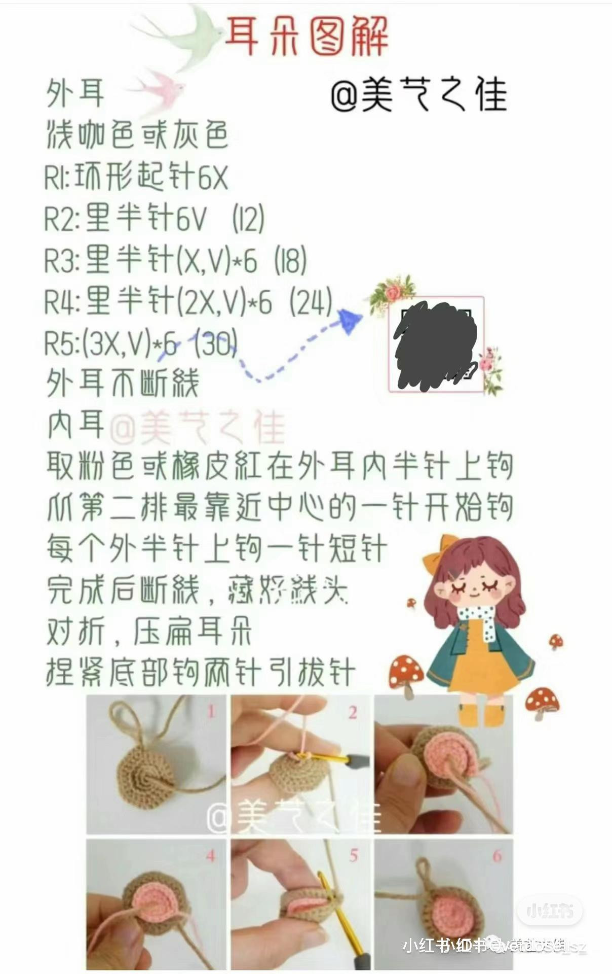 Crochet Chart: Cute Mouse with Corn and Watermelon Amigurumi Pattern