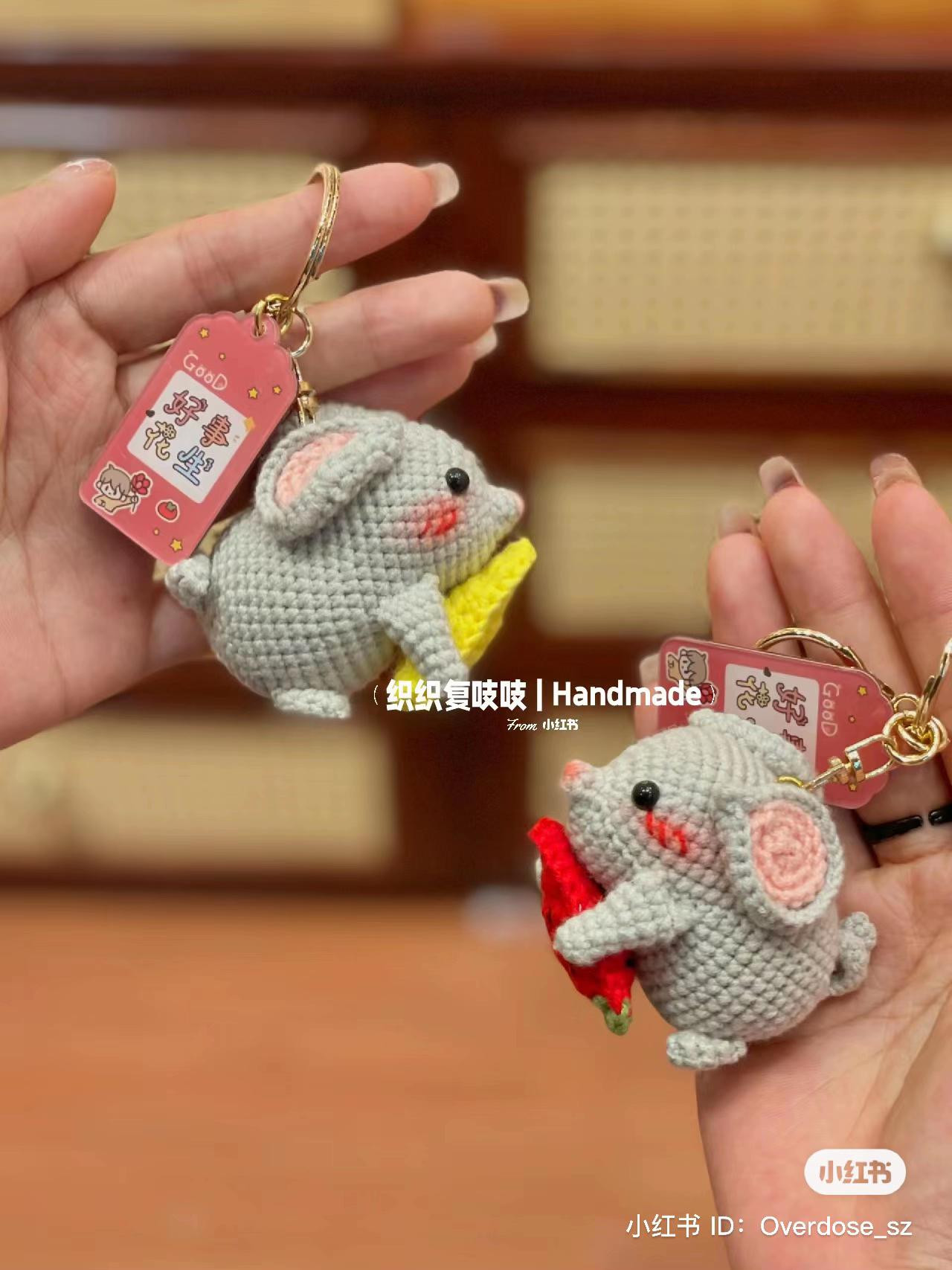 Crochet Chart: Cute Mouse with Corn and Watermelon Amigurumi Pattern