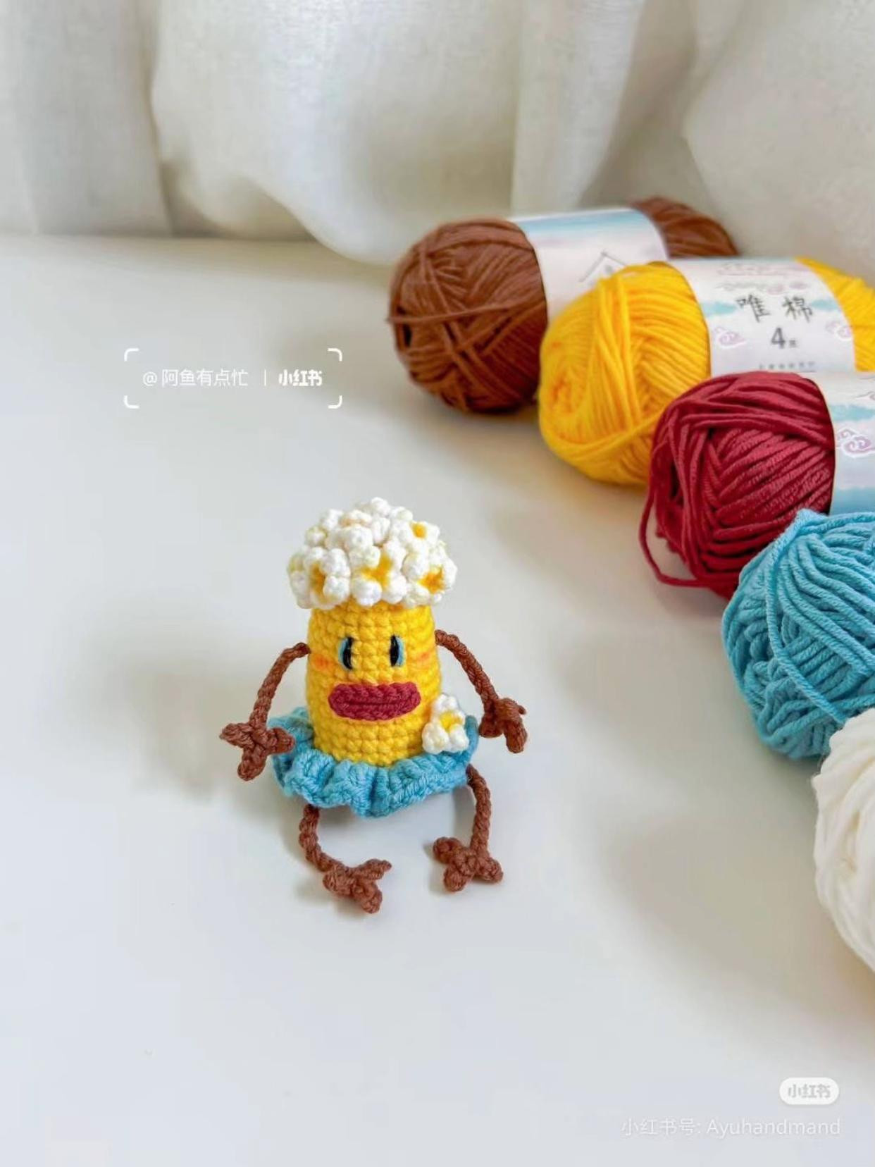 Crochet Chart: Cute Popcorn Soda Amigurumi Doll