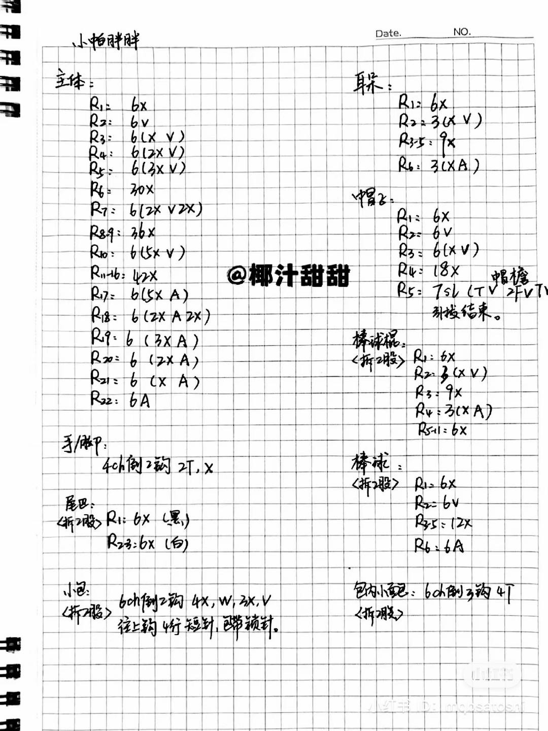 Crochet Chart for Baseball Dog and Fluffy Bear Bun Amigurumi Patterns