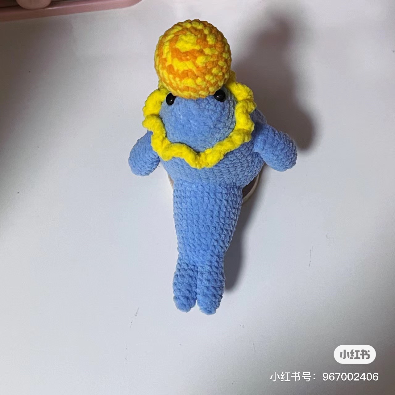 Crochet Chart for Blue Amigurumi Character with Orange Ball