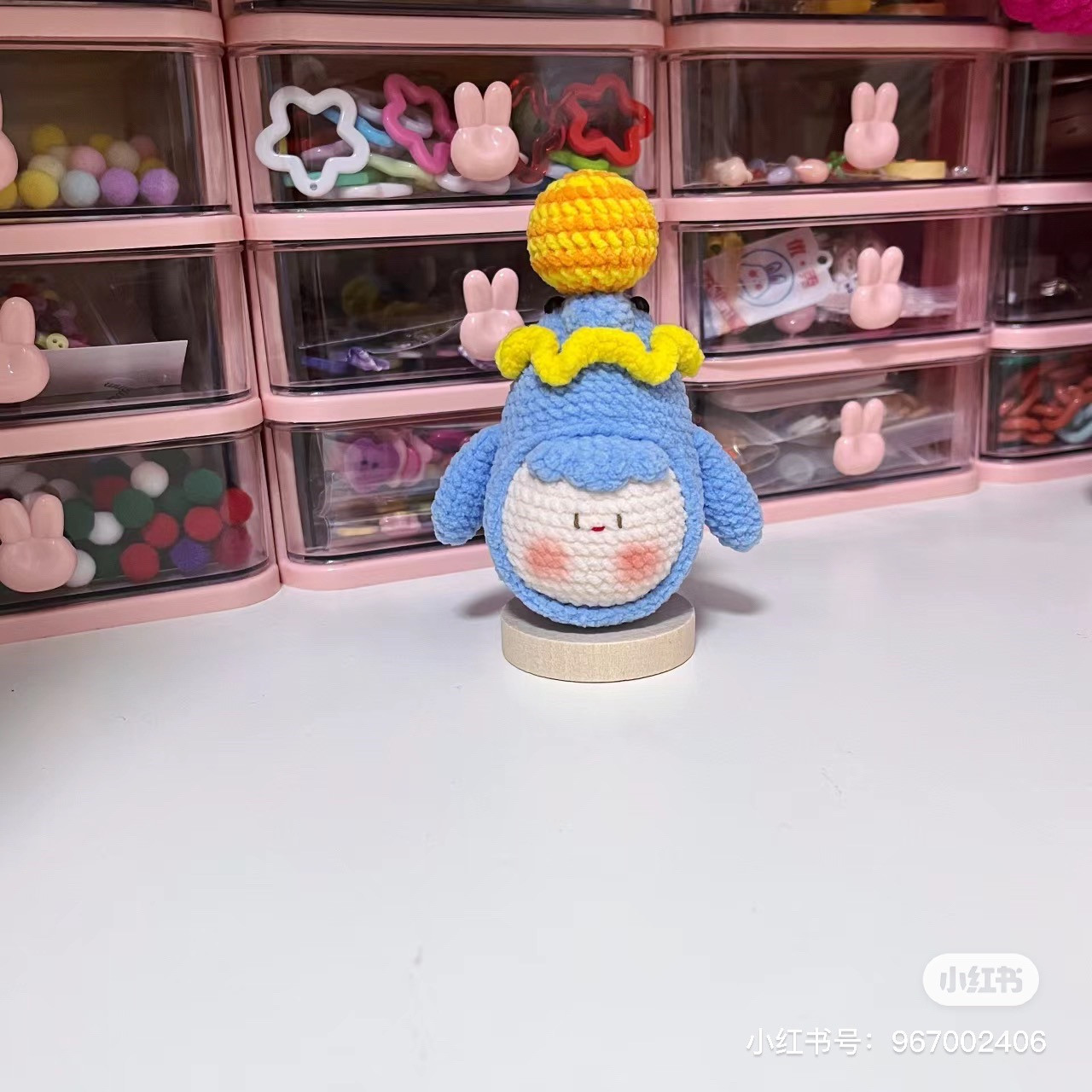 Crochet Chart for Blue Amigurumi Character with Orange Ball