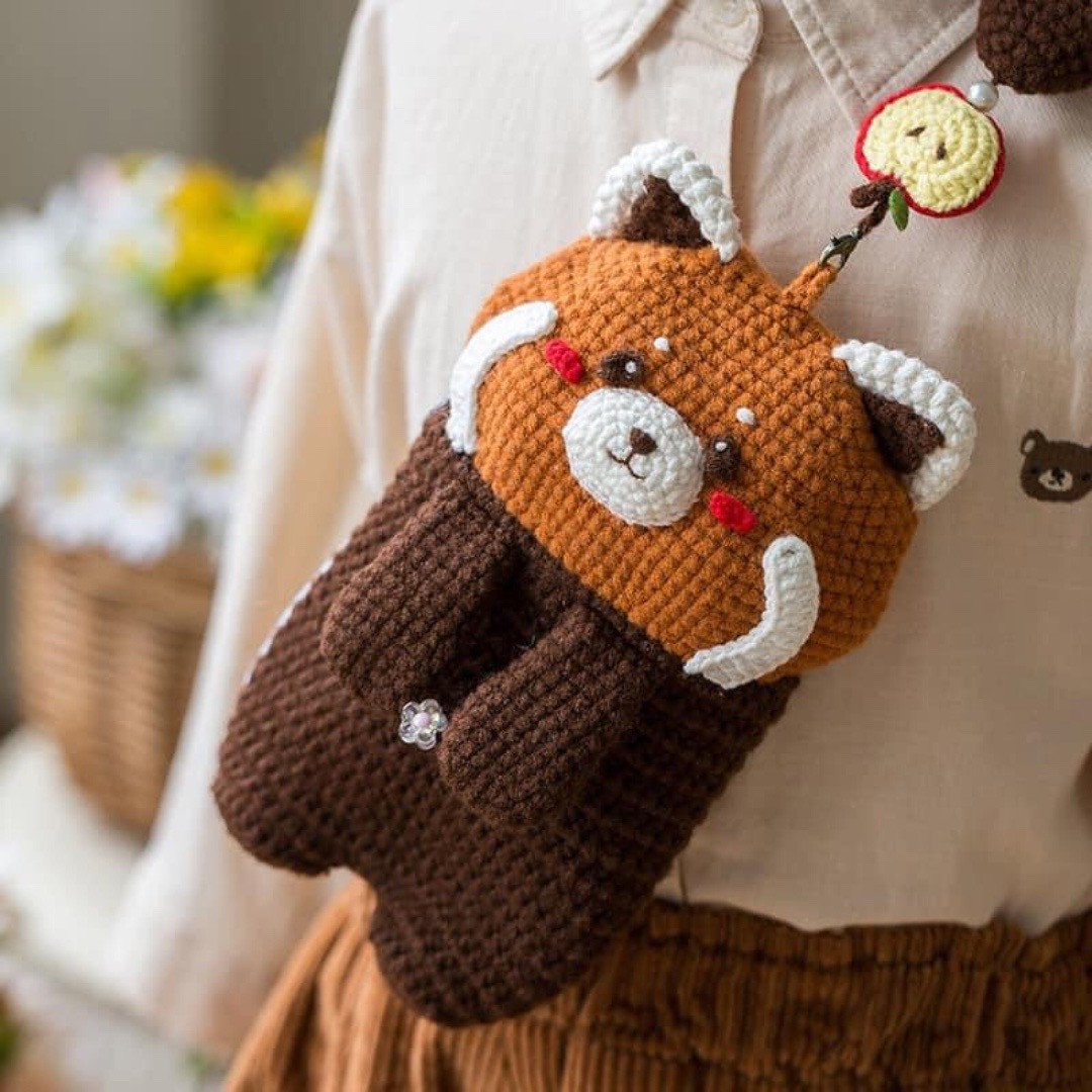 Crochet Chart for Cute Animal Crossbody Bags: Fox, Red Panda, and Cat