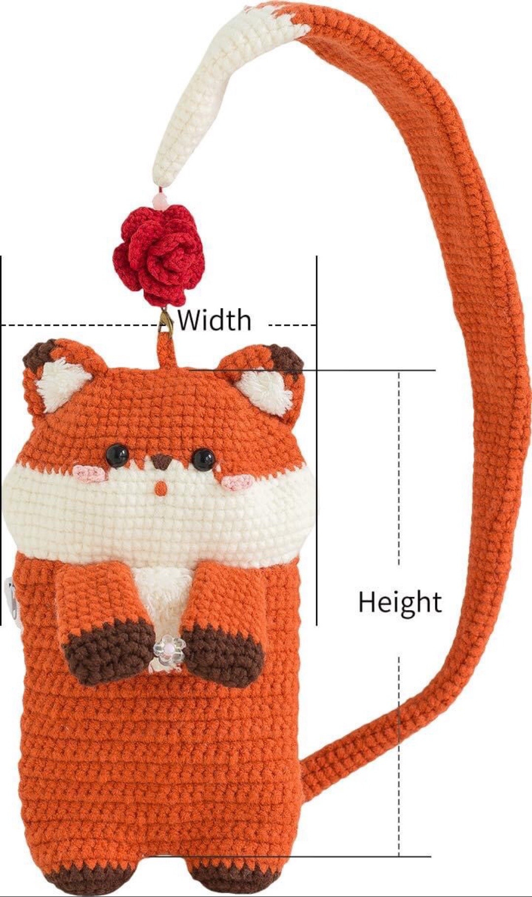 Crochet Chart for Cute Animal Crossbody Bags: Fox, Red Panda, and Cat