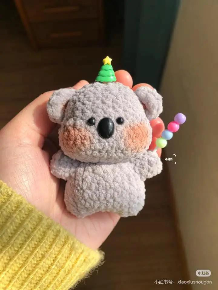 Crochet Chart for Cute Bear and Koala Amigurumi Keychains