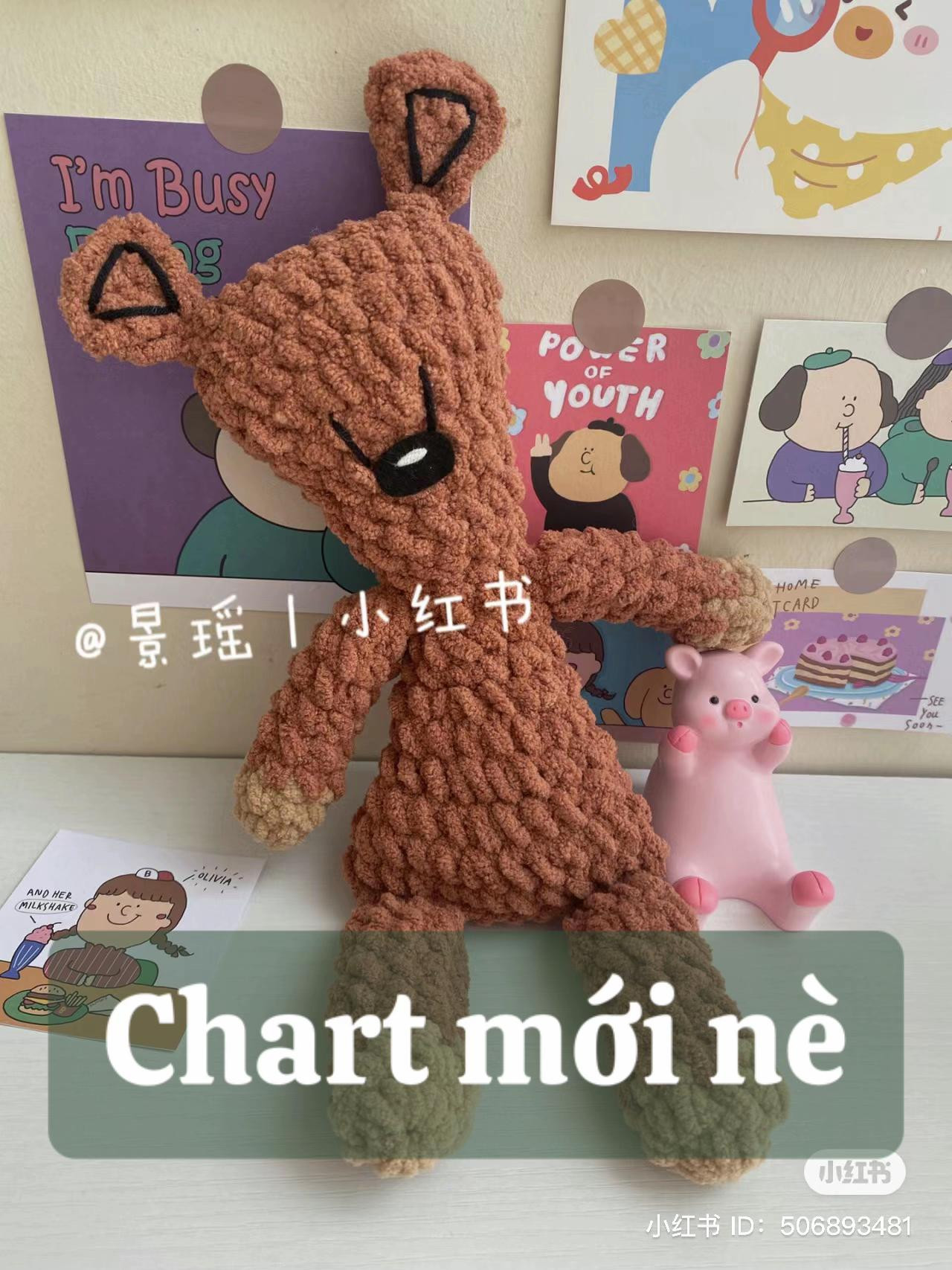 Crochet Chart for Cute Brown Teddy Bear