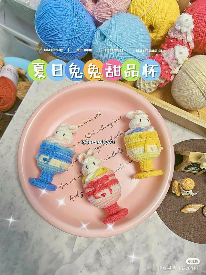 Crochet Chart for Cute Bunny Dessert Cup
