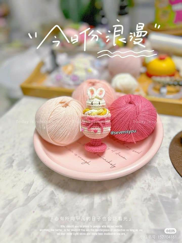 Crochet Chart for Cute Bunny Dessert Cup