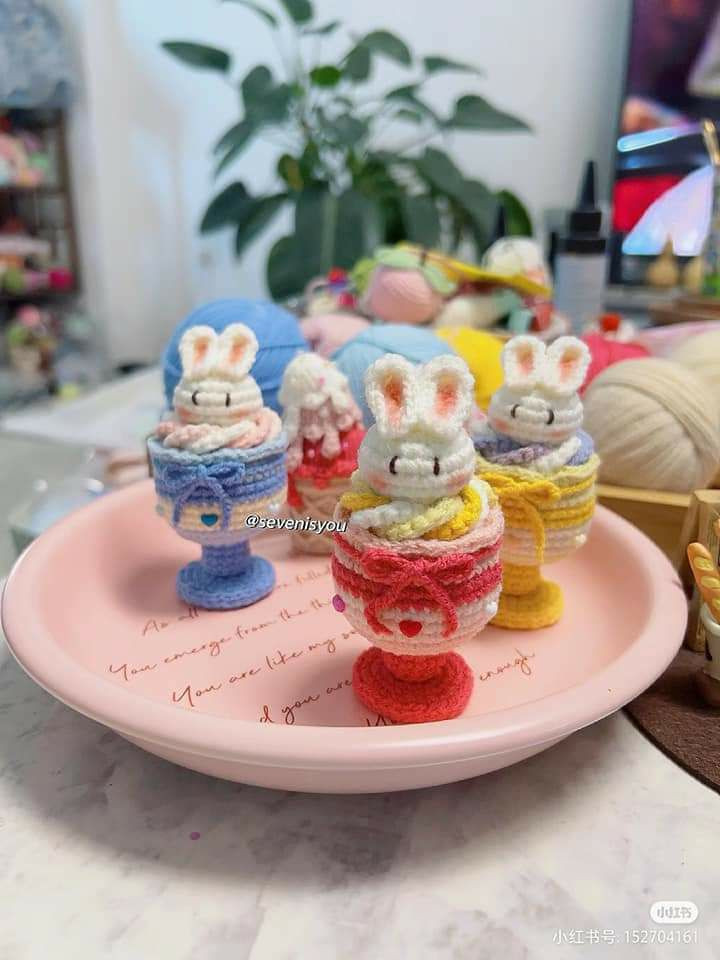 Crochet Chart for Cute Bunny Dessert Cup