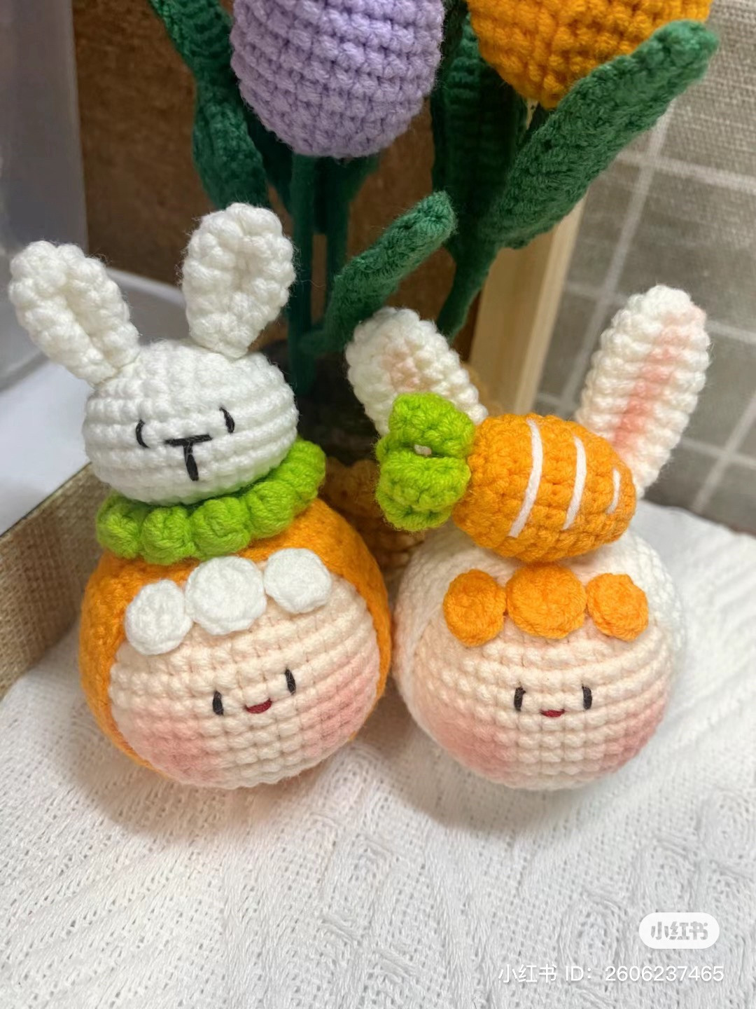 Crochet Chart for Cute Bunny Dumpling and Carrot Amigurumi Dolls