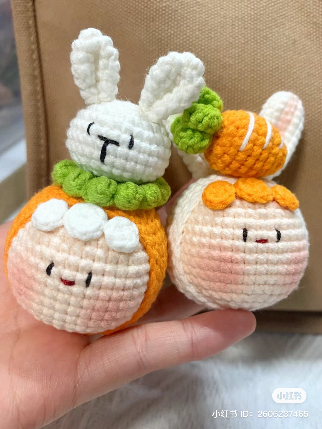 Crochet Chart for Cute Bunny Dumpling and Carrot Amigurumi Dolls
