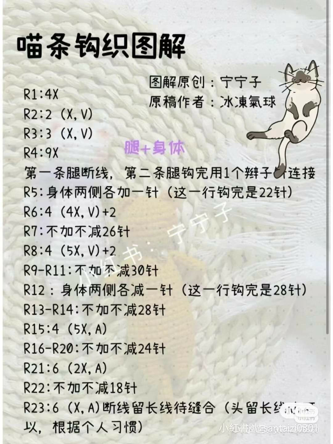 Crochet Chart for Cute Cat and Fish Keychains