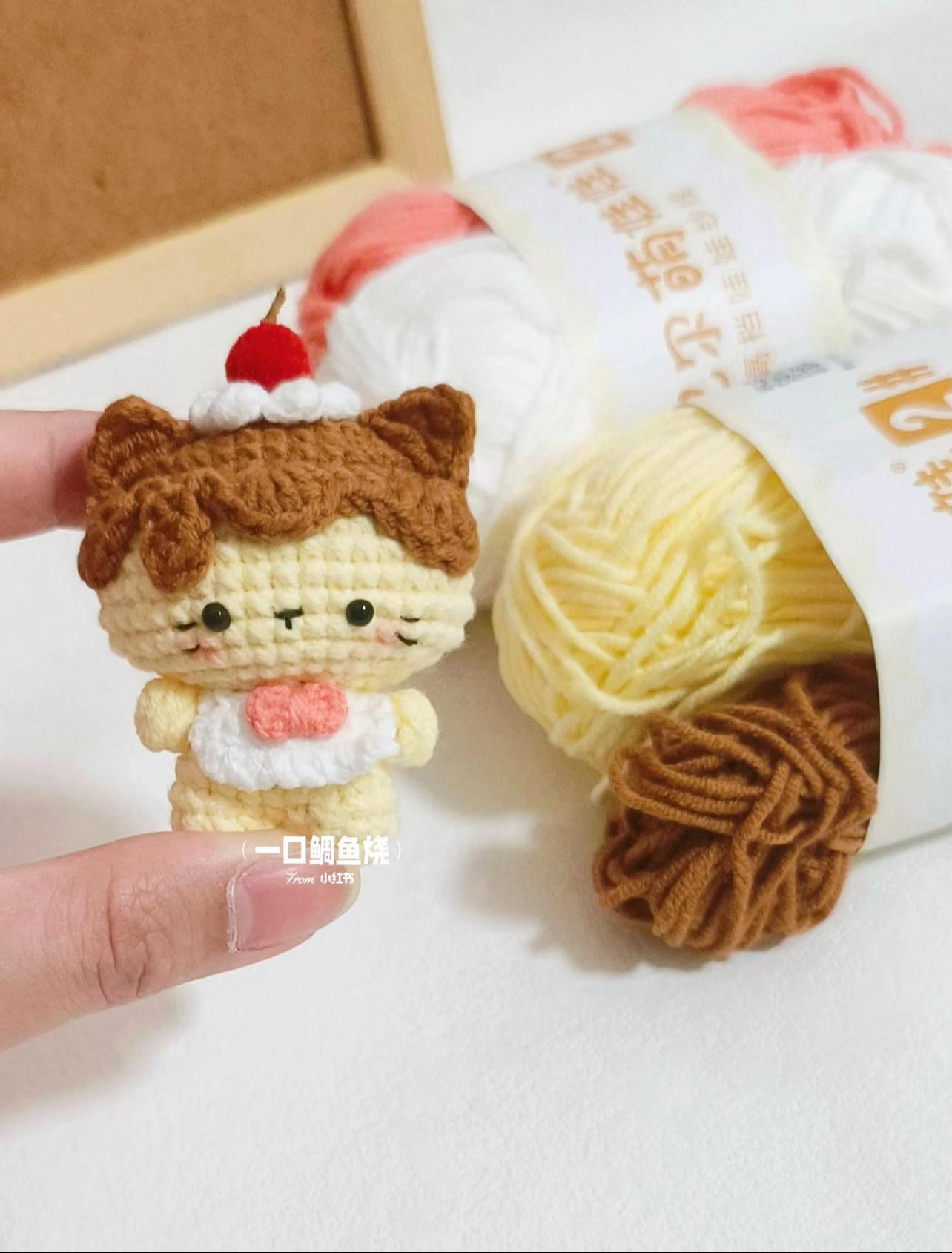 Crochet Chart for Cute Chocolate Pudding Cat Amigurumi Doll