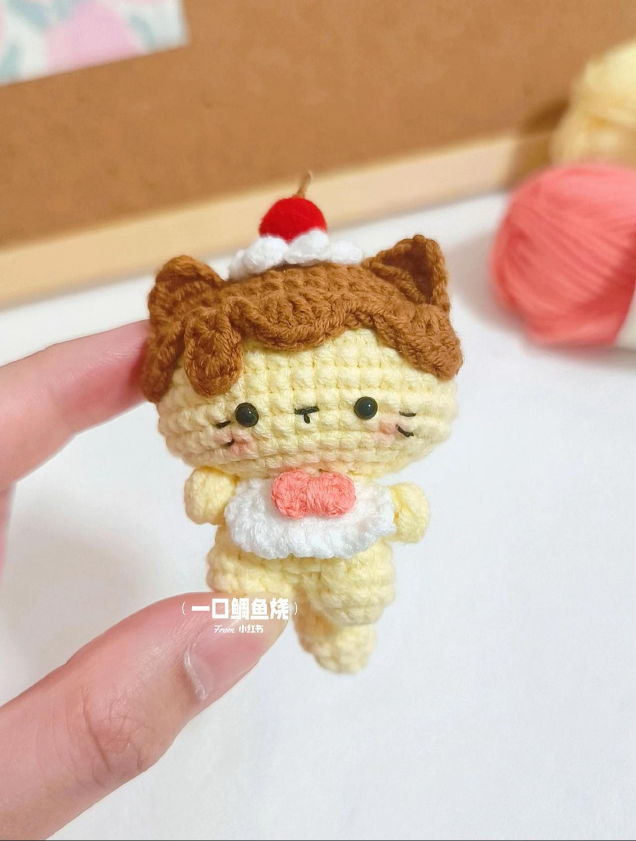Crochet Chart for Cute Chocolate Pudding Cat Amigurumi Doll
