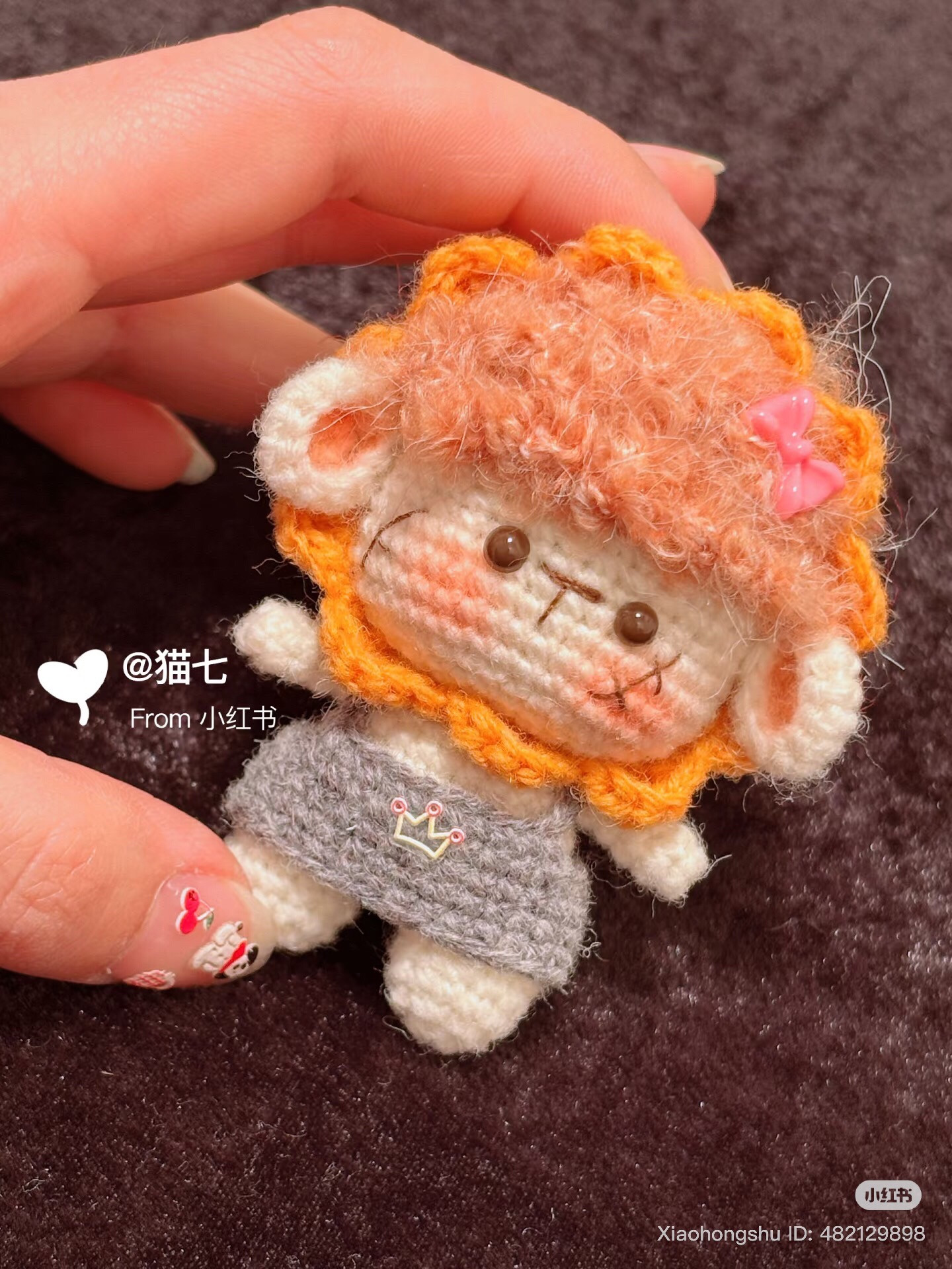 Crochet Chart for Cute Fluffy Sheep Amigurumi Doll with Gray Dress