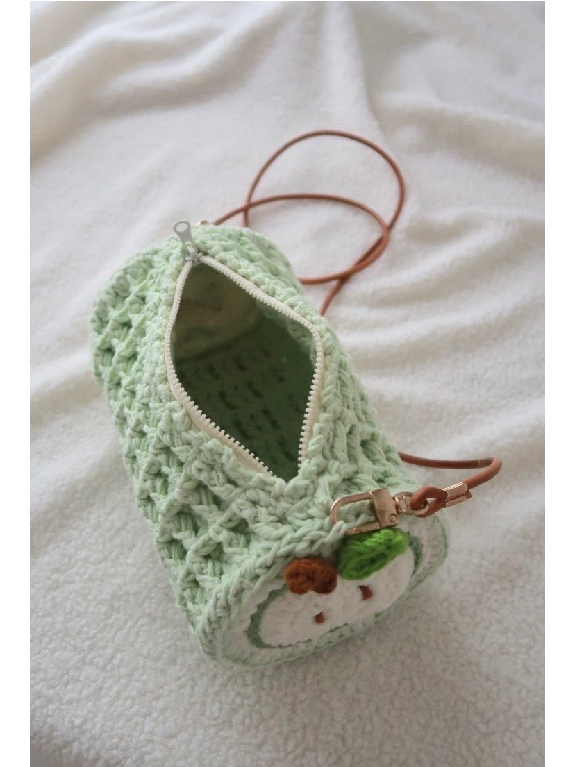 Crochet Chart for Cute Green Apple Slice Bag