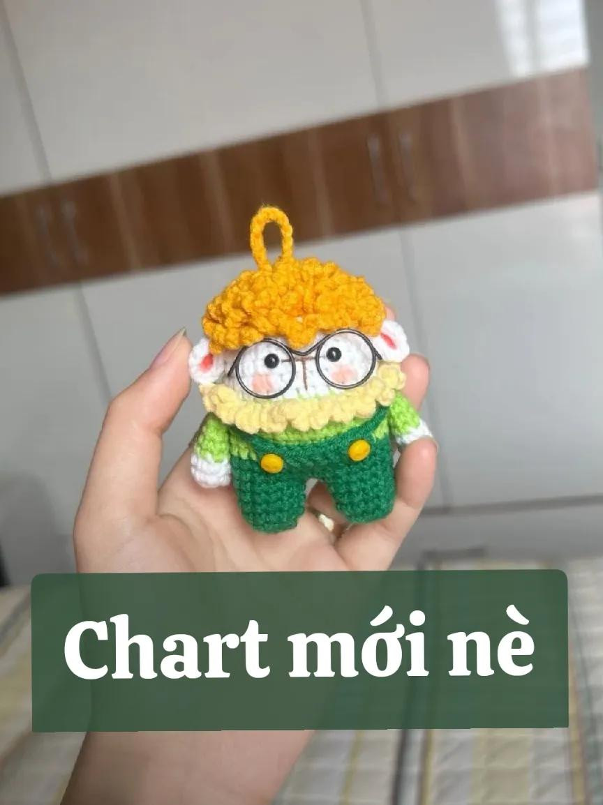 Crochet Chart for Cute Old Man Doll with Curly Hair and Glasses