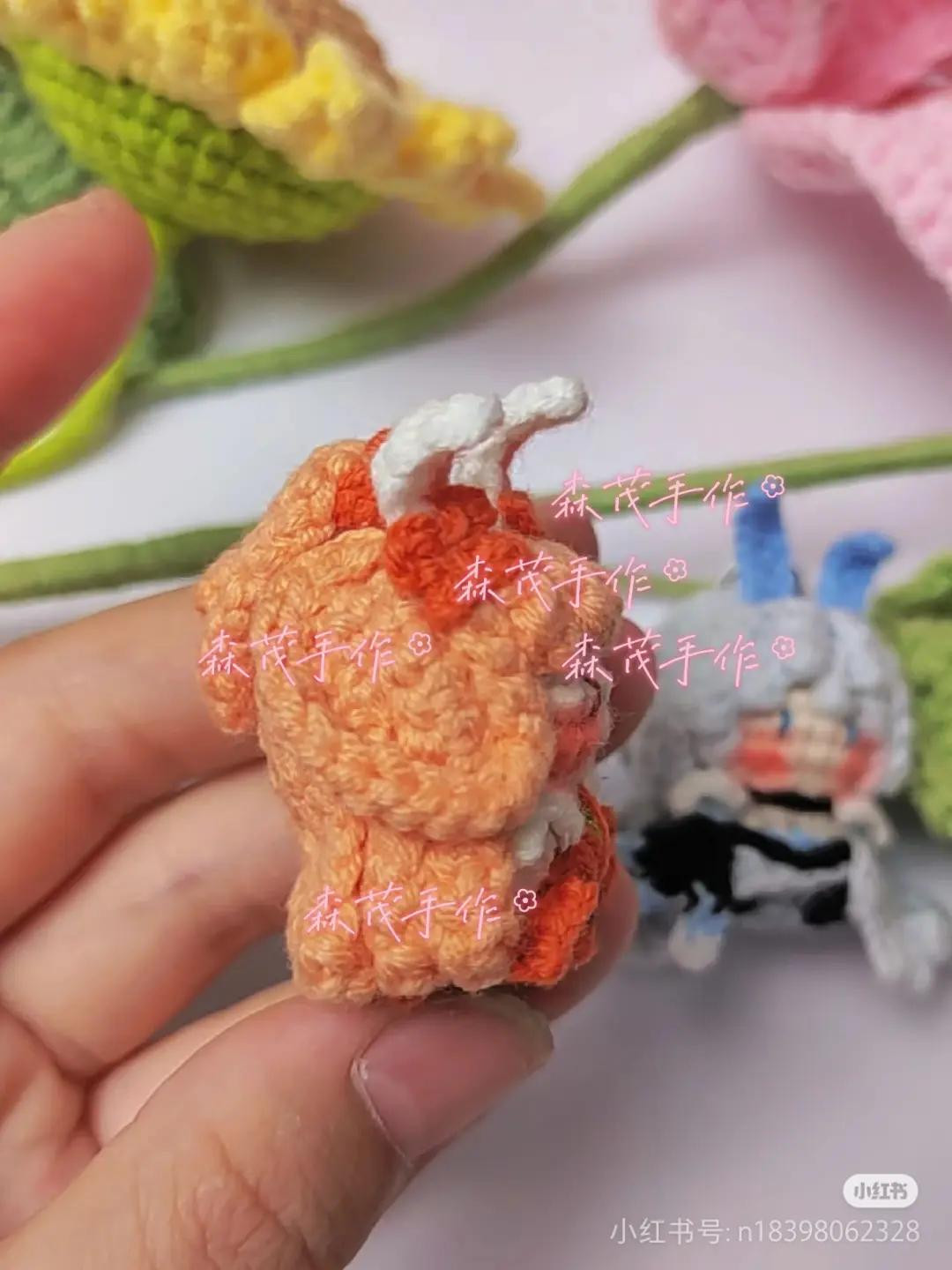 Crochet Chart for Cute Orange Rabbit Amigurumi Doll