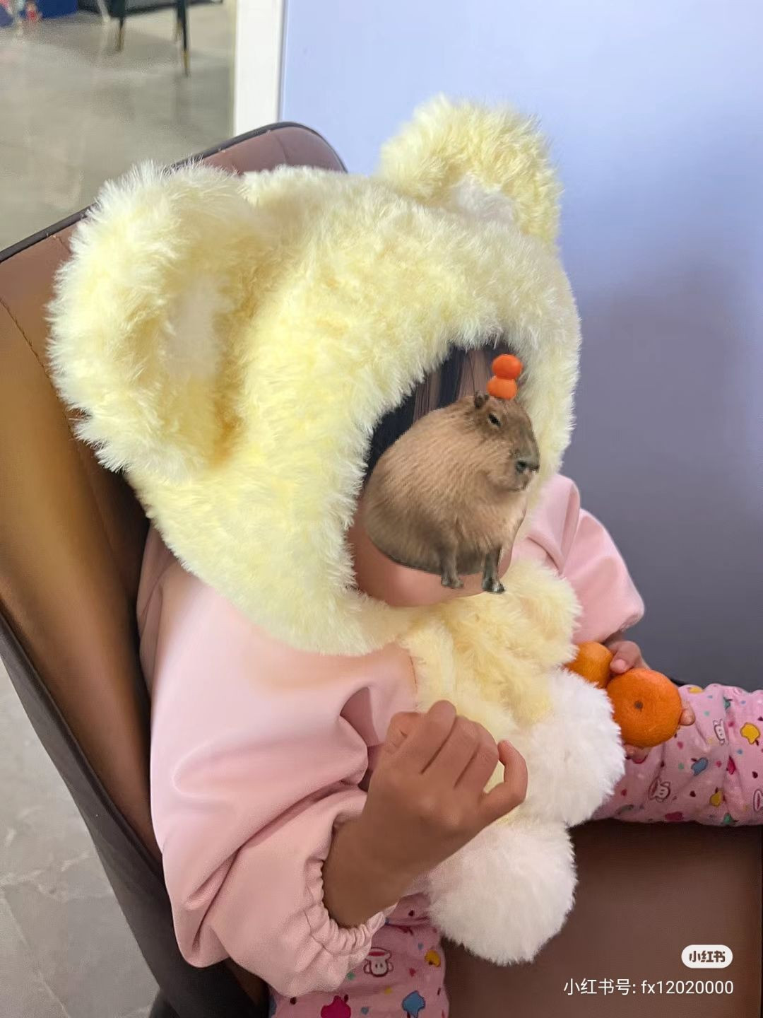 Crochet Chart for Cute Yellow Bear Hat with Ears and Pom Poms