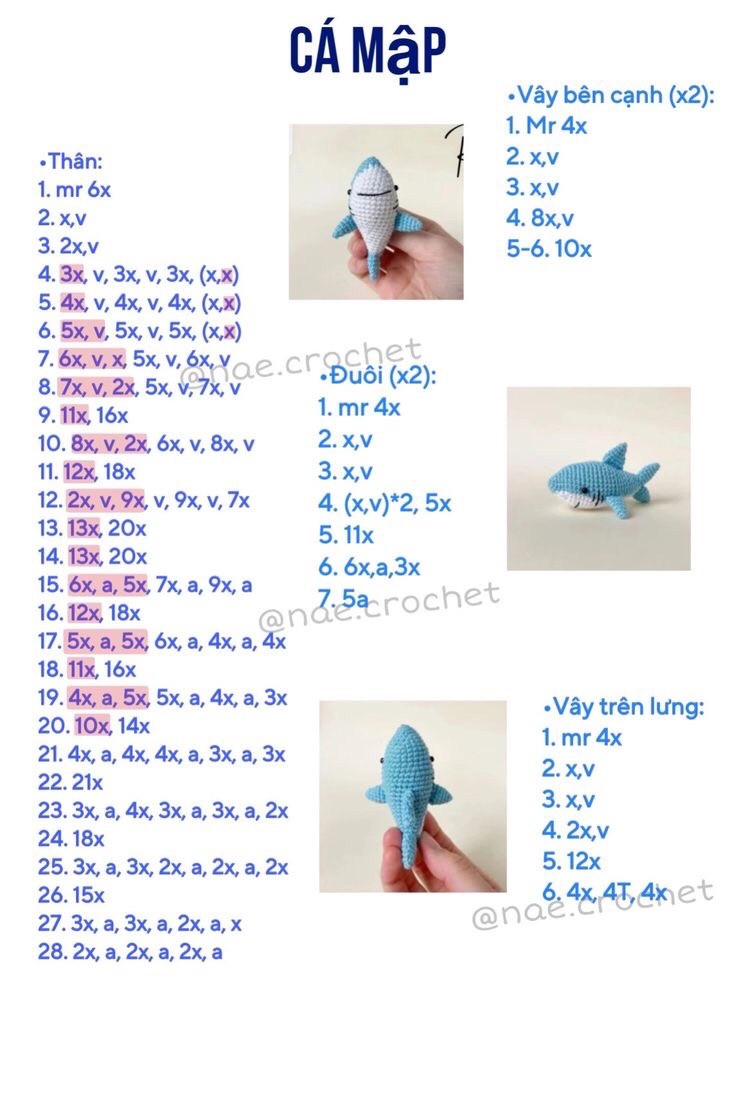 Crochet Chart for Donut with Dango Toppings
