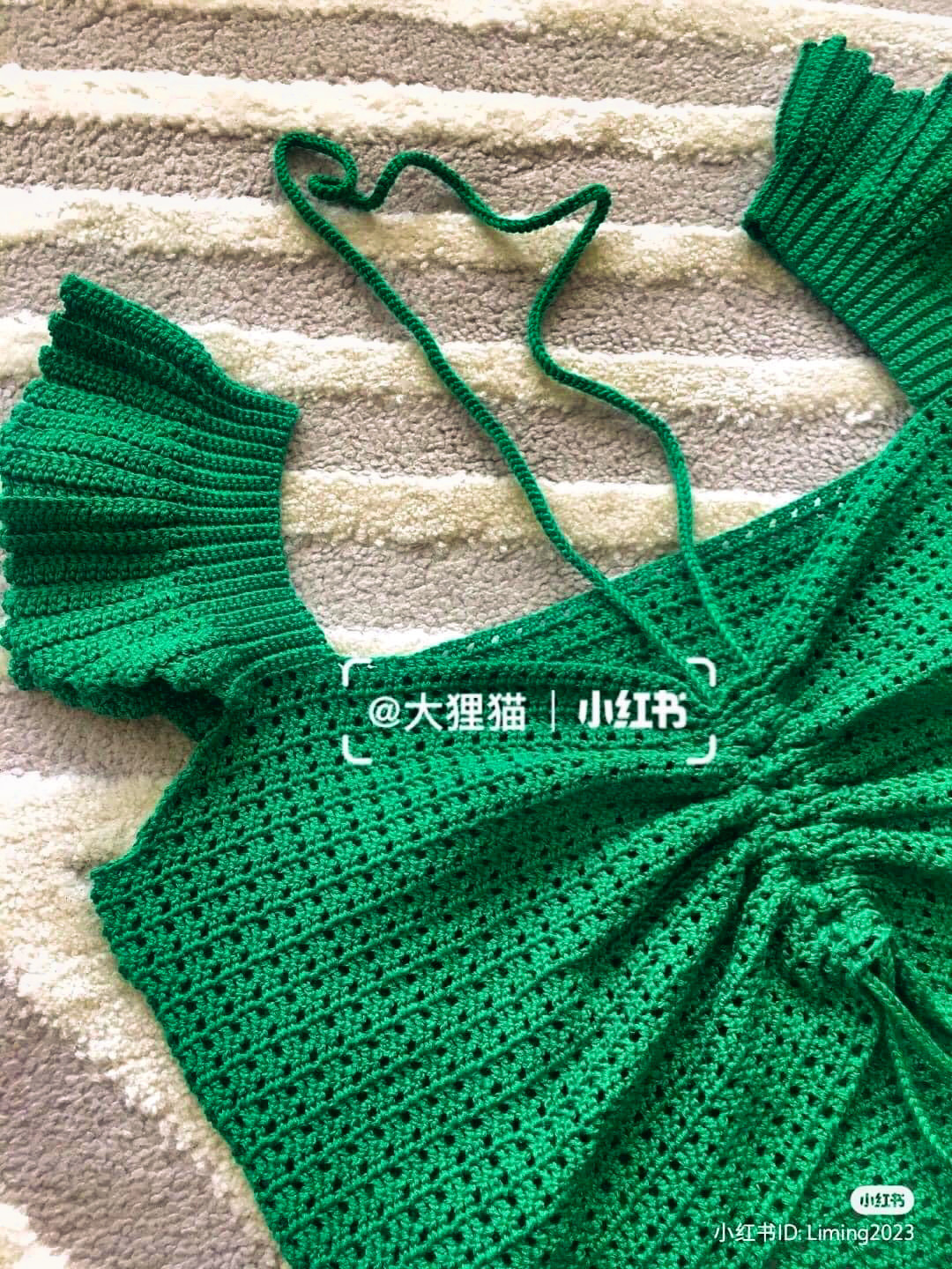 Crochet Chart for Green Ruffled Halter Crop Top