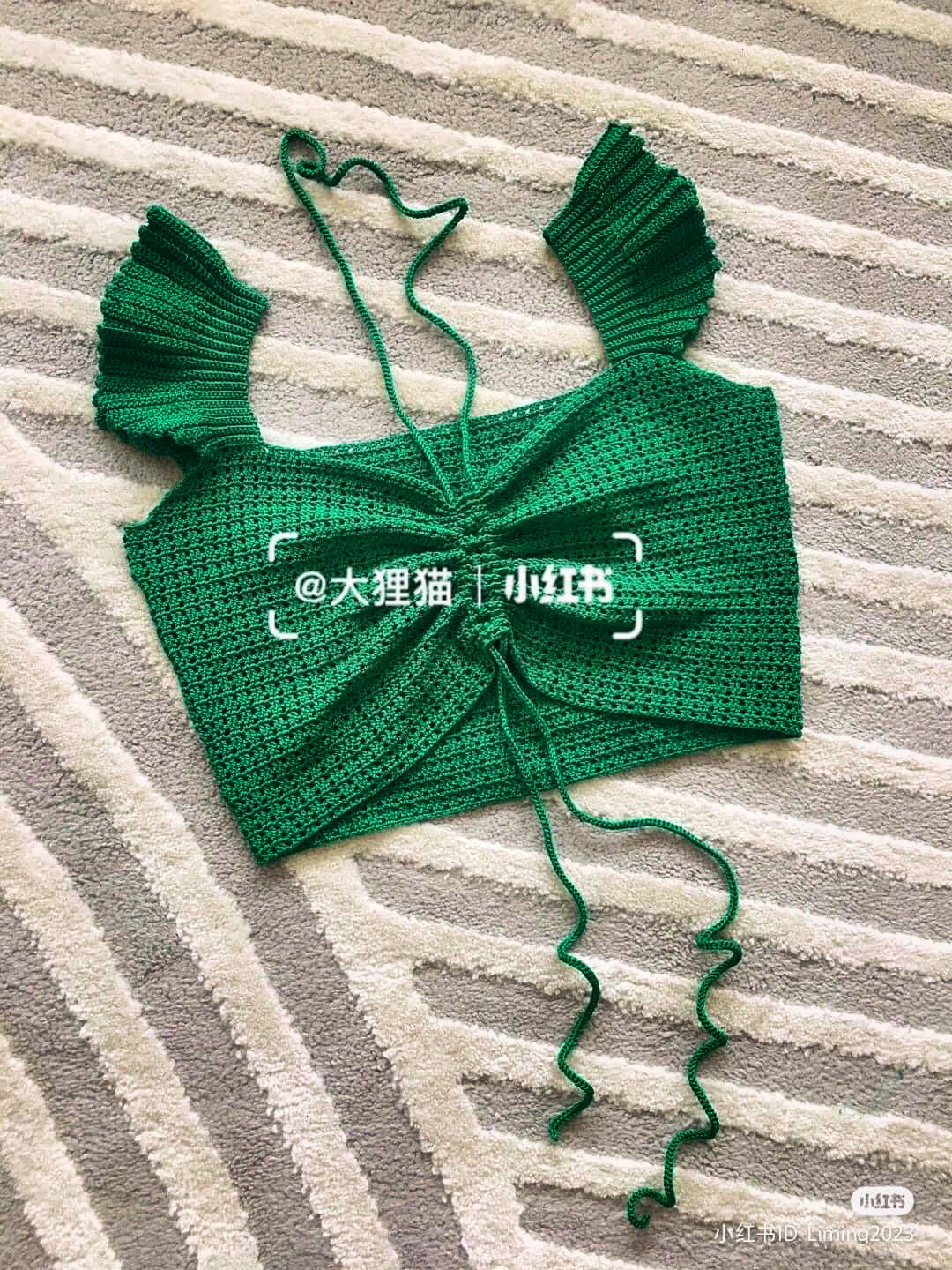 Crochet Chart for Green Ruffled Halter Crop Top