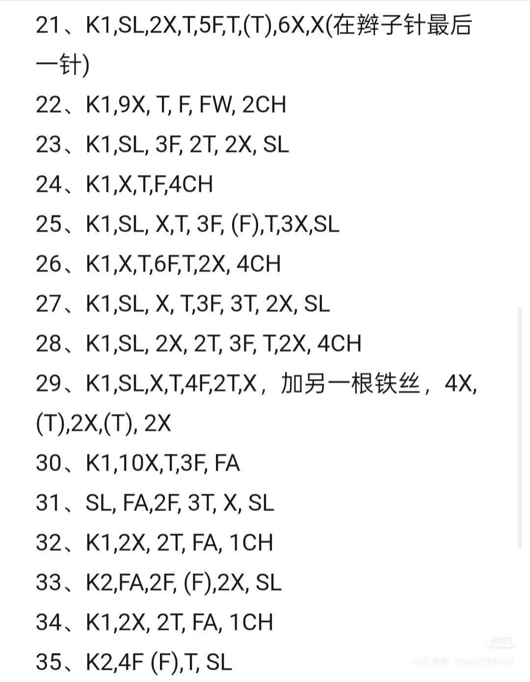 Crochet Chart for Green Variegated Leaves with White Spots