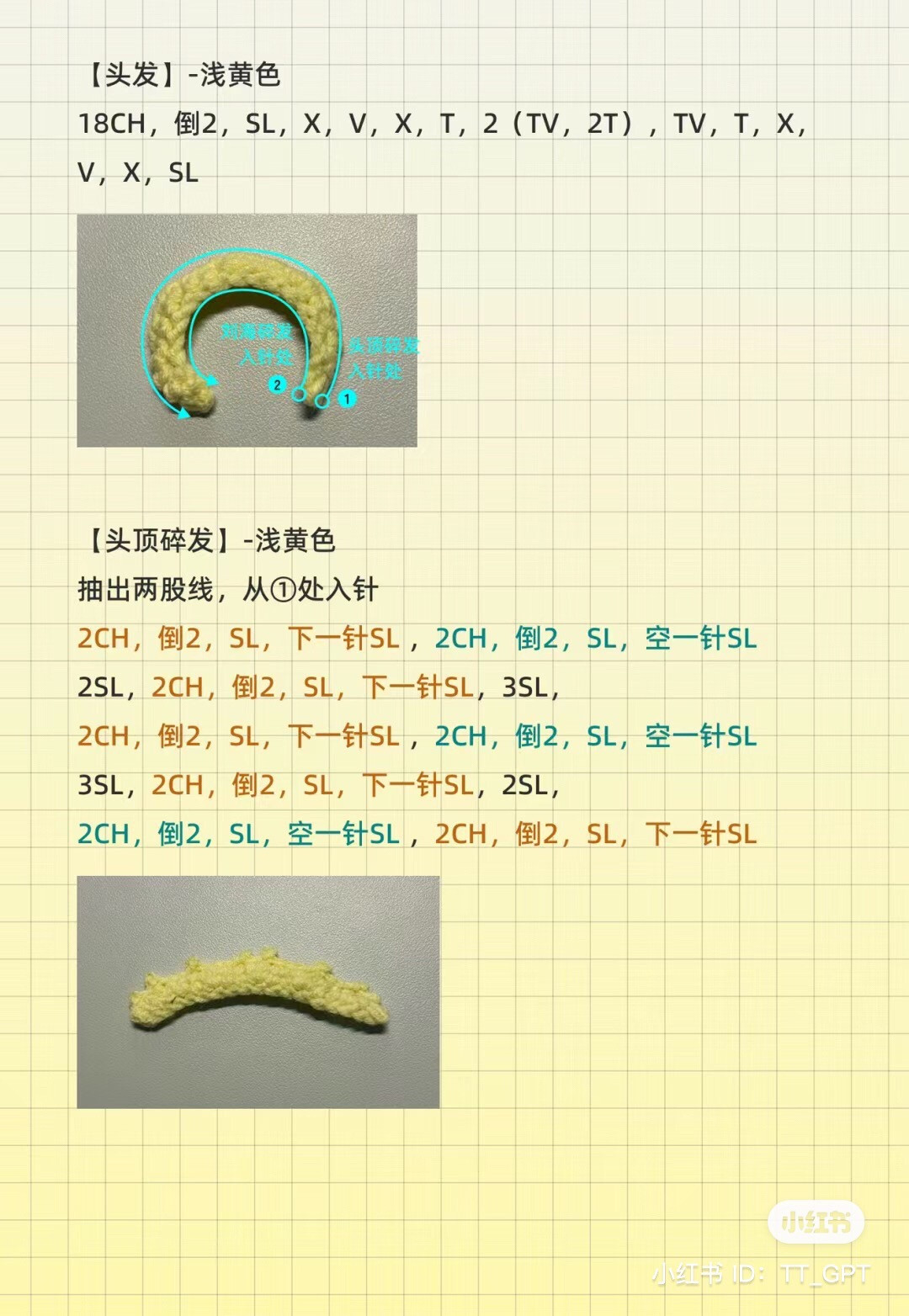 Crochet Chart for Haikyuu Cookie Amigurumi - Sun and Black Hair Character