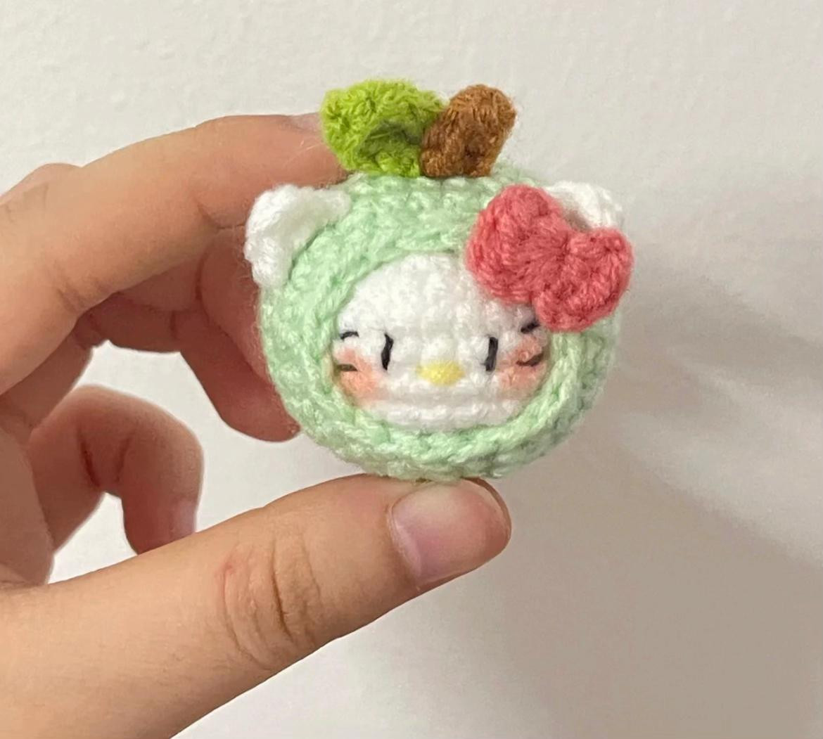 Crochet Chart for Hello Kitty Mochi Apple Amigurumi Doll