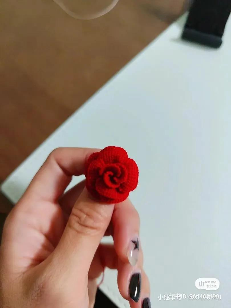 Crochet Chart for Mini Afghan Stitch Rose Flower Clip