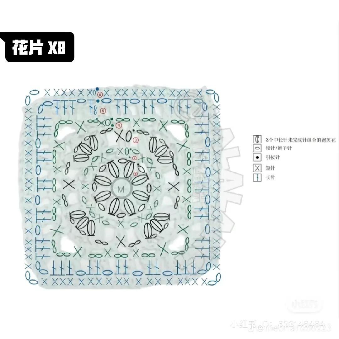 Crochet Chart for Mini Drawstring Bag with Tree Pattern