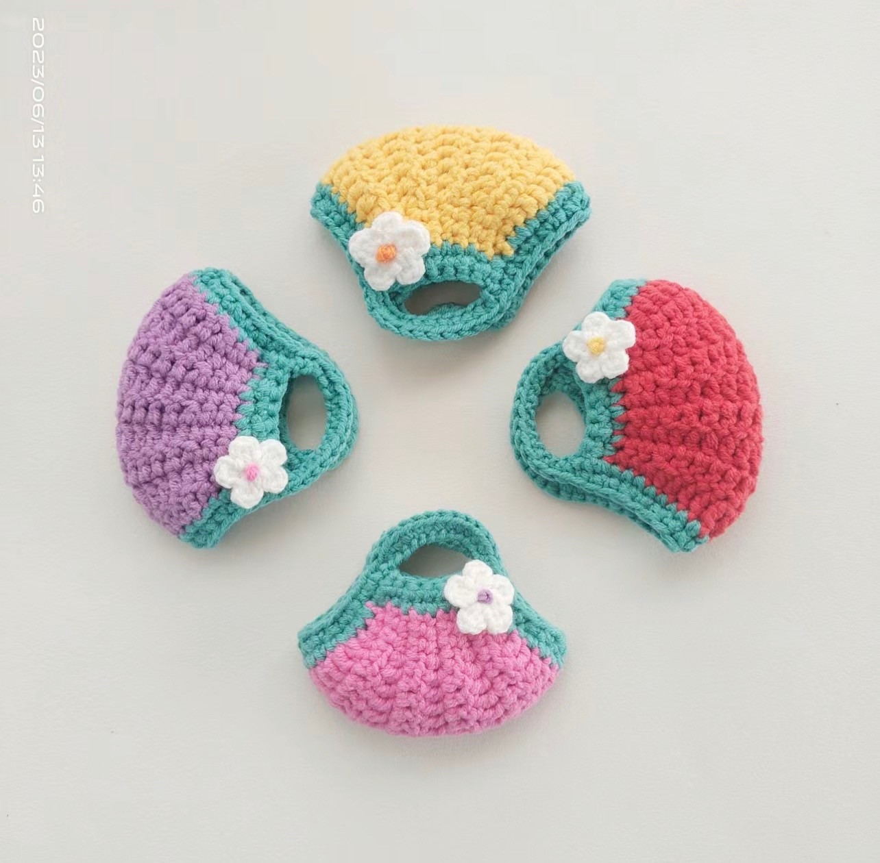 Crochet Chart for Mini Flower Bag with Handle