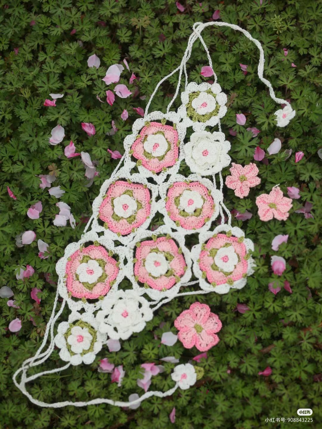 Crochet Chart for Pink Cherry Blossom Flower Bag and Accessories